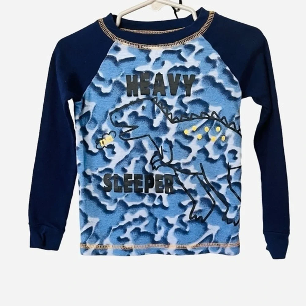 Duck Duck Goose dinosaur/letters detailed pajama top long sleeves blue Boy 4T